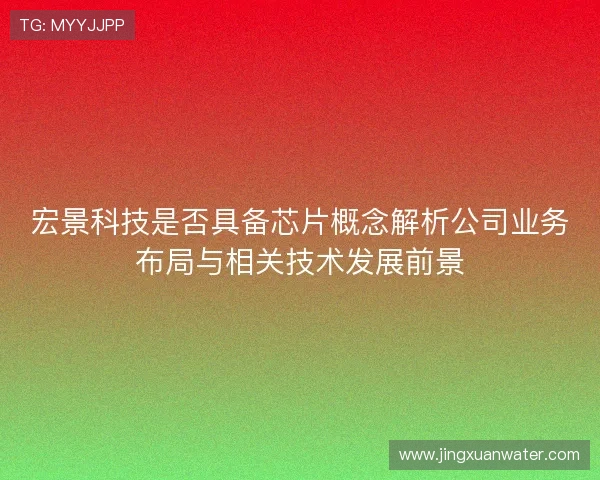 宏景科技是否具备芯片概念解析公司业务布局与相关技术发展前景